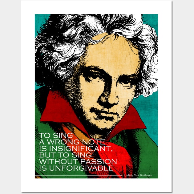 Ludwig Van Beethoven Inspirational Quote Wall Art by pahleeloola